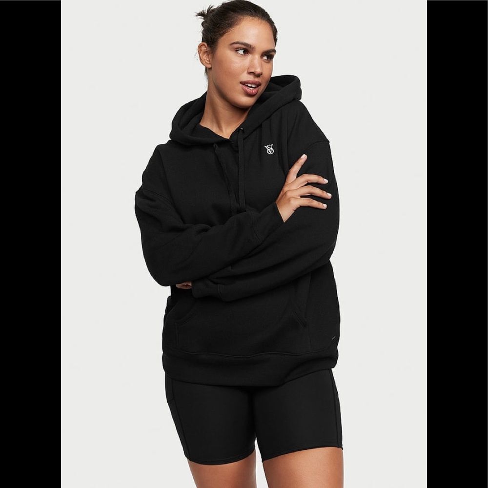 VICTORIA SECRET cotton fleece hoodie black sweatshirt size‎ S NWT in packaging